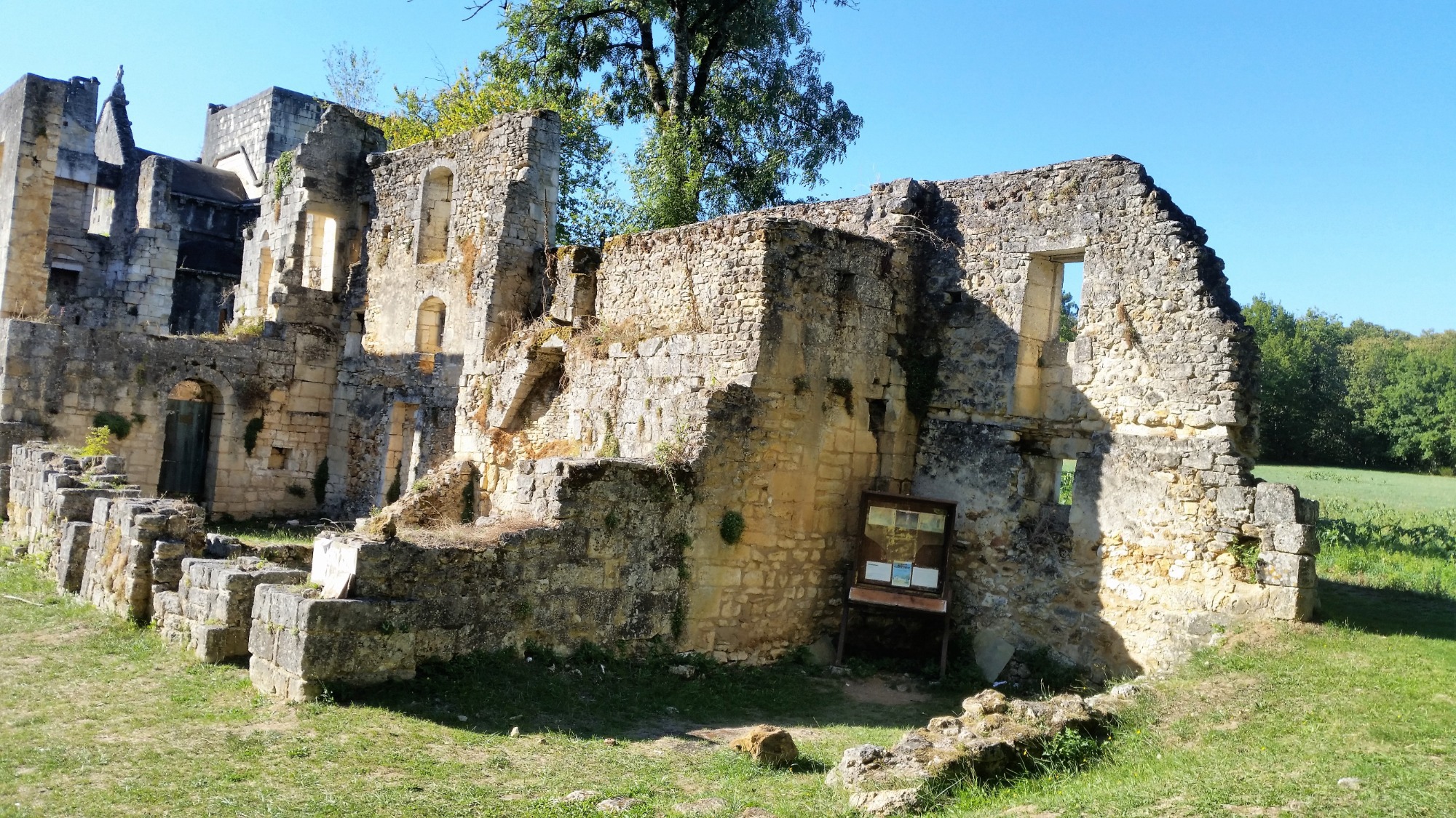 Boschaud Abbey Dordogne The ruins of Boschaud Abbey in the sun