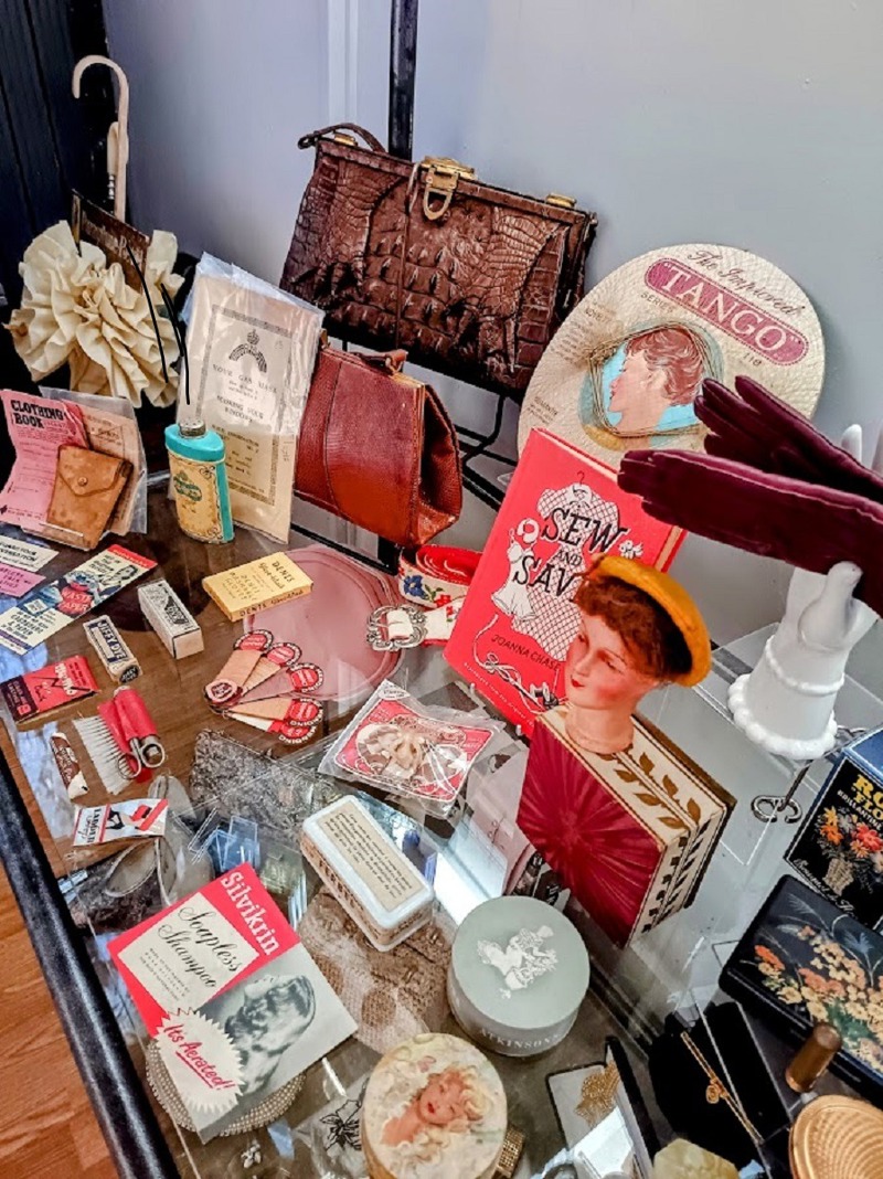 20th-century women's fashion on display at the private vintage fashion museum, Beaux Souvenirs, P&eacute;rigord Vert