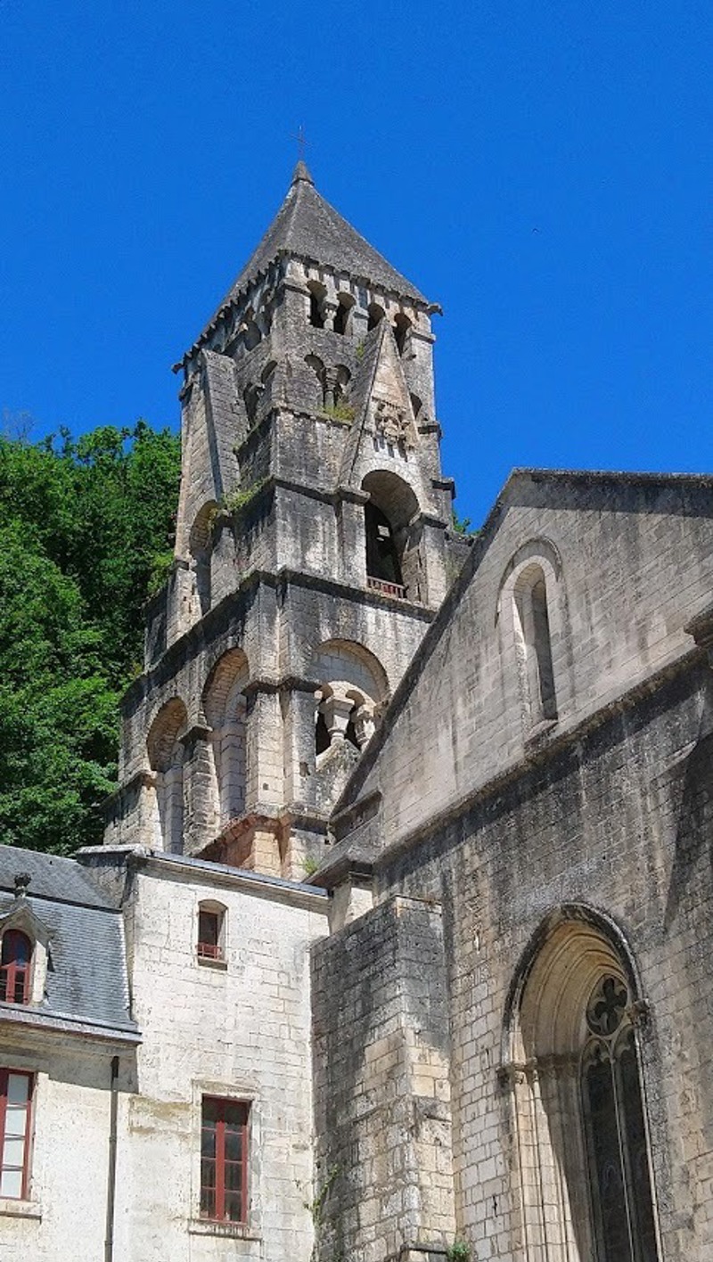 The 11th-century Romanesque bell tower of Brantôme Abbey — the oldest bell tower in France, Dordogne