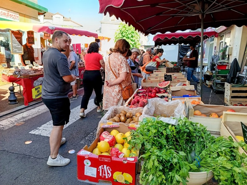 The famous Wednesday market at Piegut-Pluviers, Dordogne