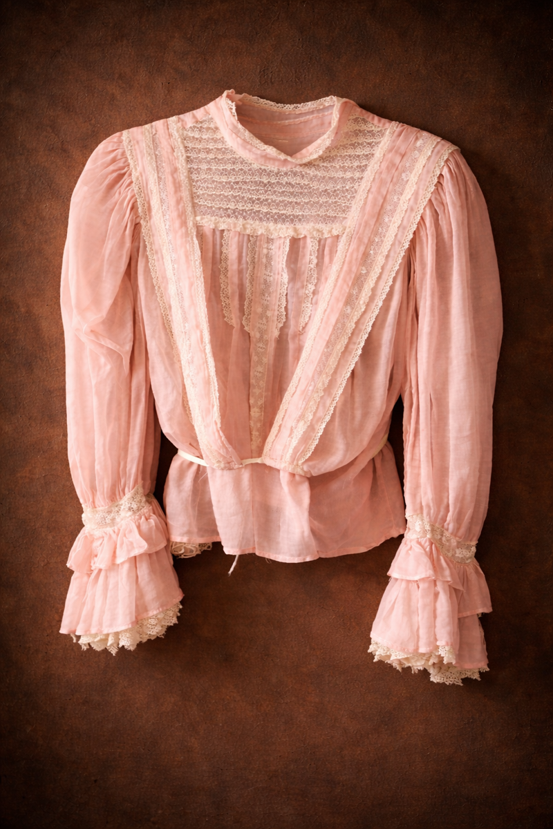 A delicate vintage garment from the early 20th-century collection at the Beaux Souvenirs fashion museum, Dordogne