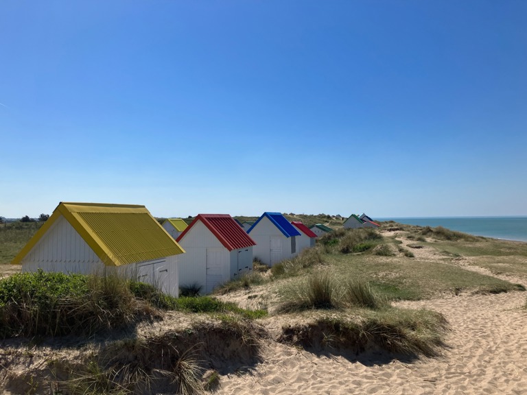 Beach Huts on the Cotentin Coast in Normandy