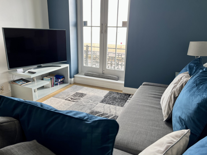 Comfortable lounge with sea views