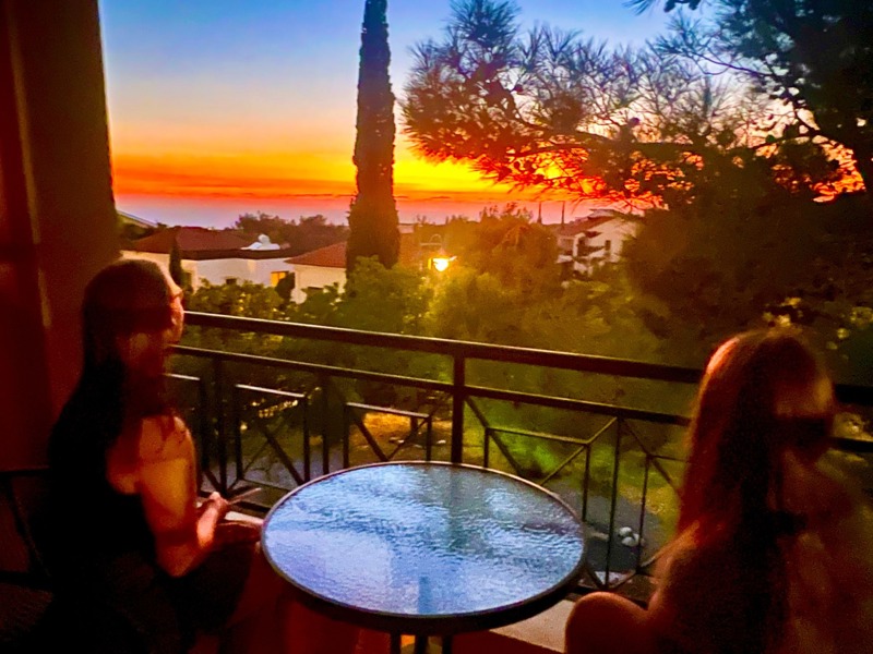 sunset from the retreat balcony