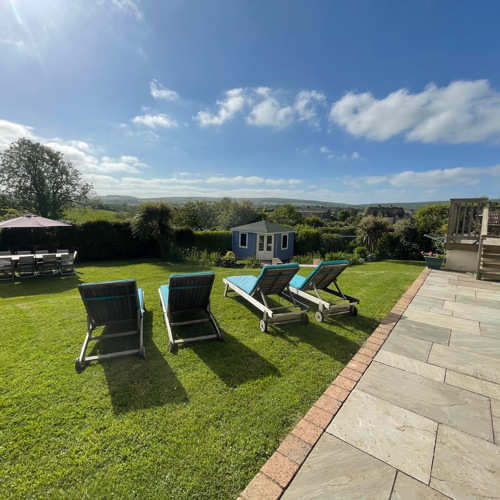 relax on a sun lounger with a view from There Gables Newbridge isle of Wight