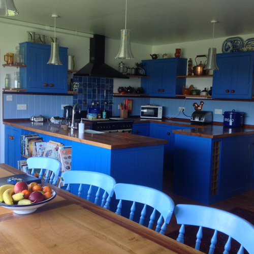 bespoke blue kitchen Three Gables Newbridge Isle of Wight