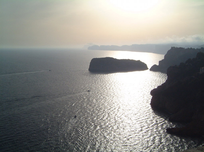 Cabo de la Nao view south along the coast towards Moraira at sunset