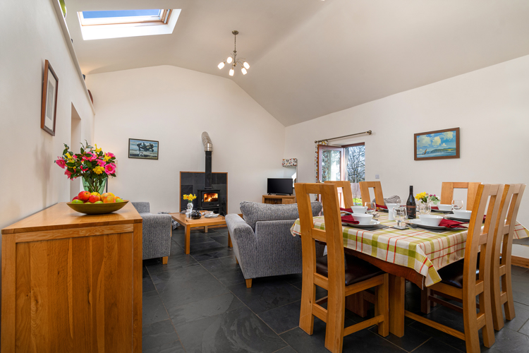 Living dining room at Glas y Dorlan self catering 