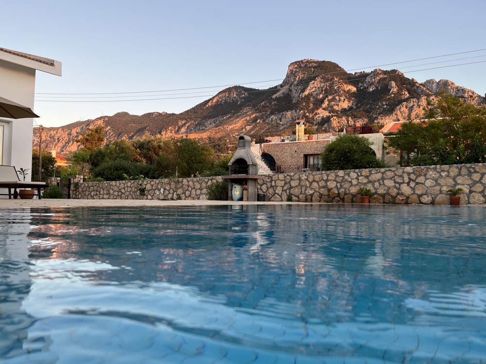 Villa Zeytin and its private swimming pool in Karşıyaka, North Cyprus
