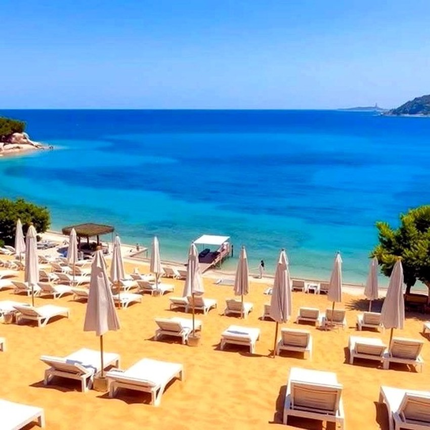 Beach near Karsiyaka and Villa Zeytin in North Cyprus