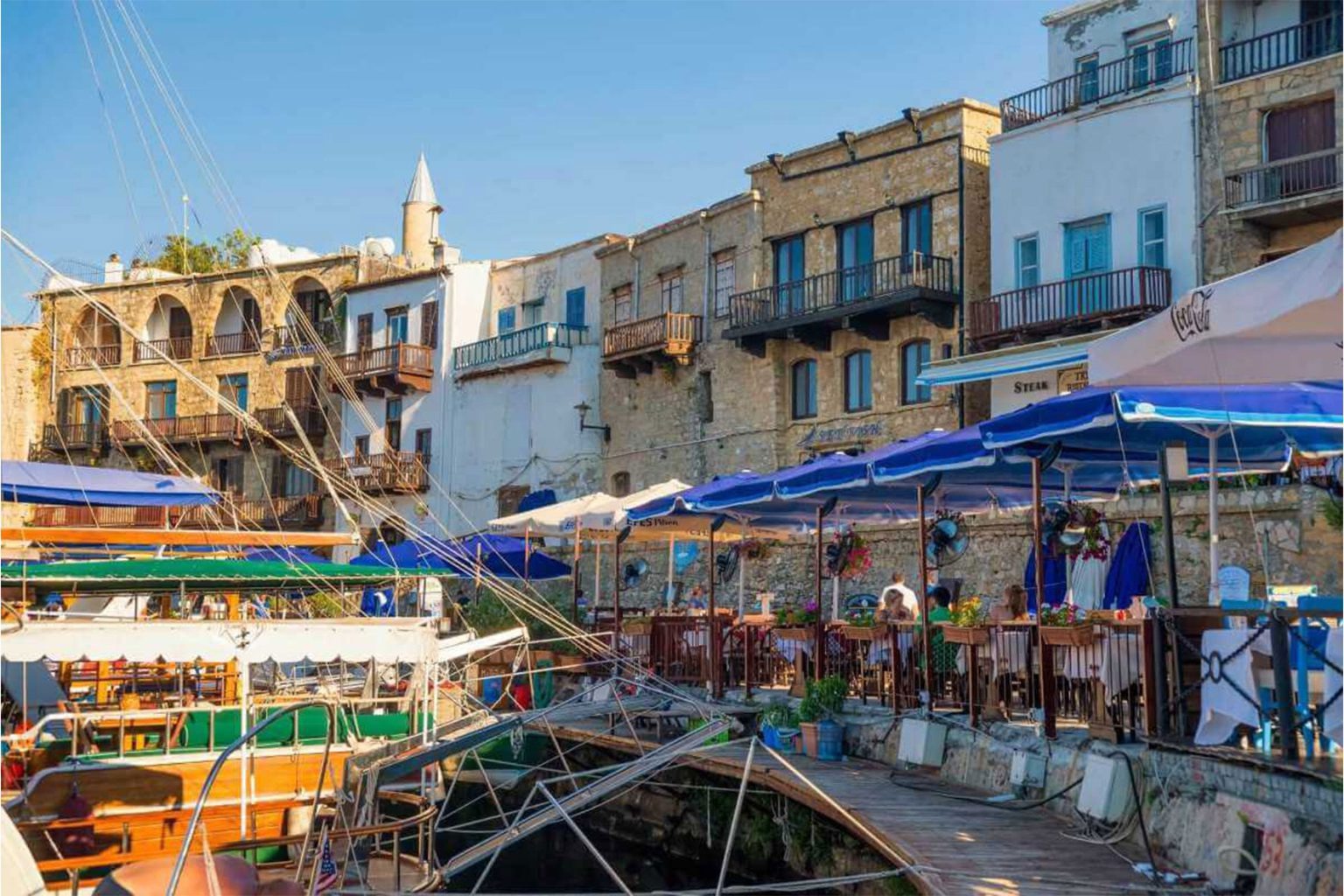 Waterfront dining at Kyrenia Harbour in Northern Cyprus