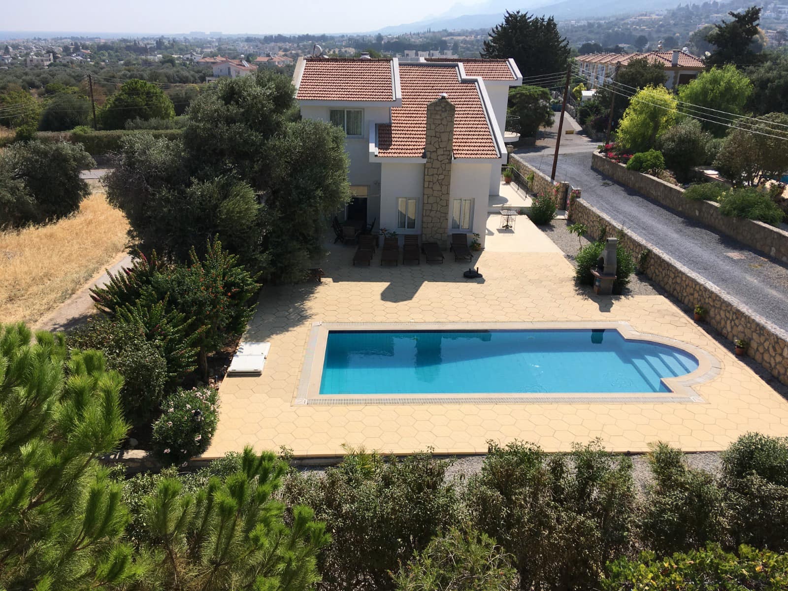 Private pool terrace at Villa Zeytin in Karsiyaka Northern Cyprus