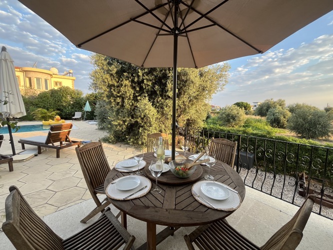 Lunch set out on the Villa Zeytin terrace