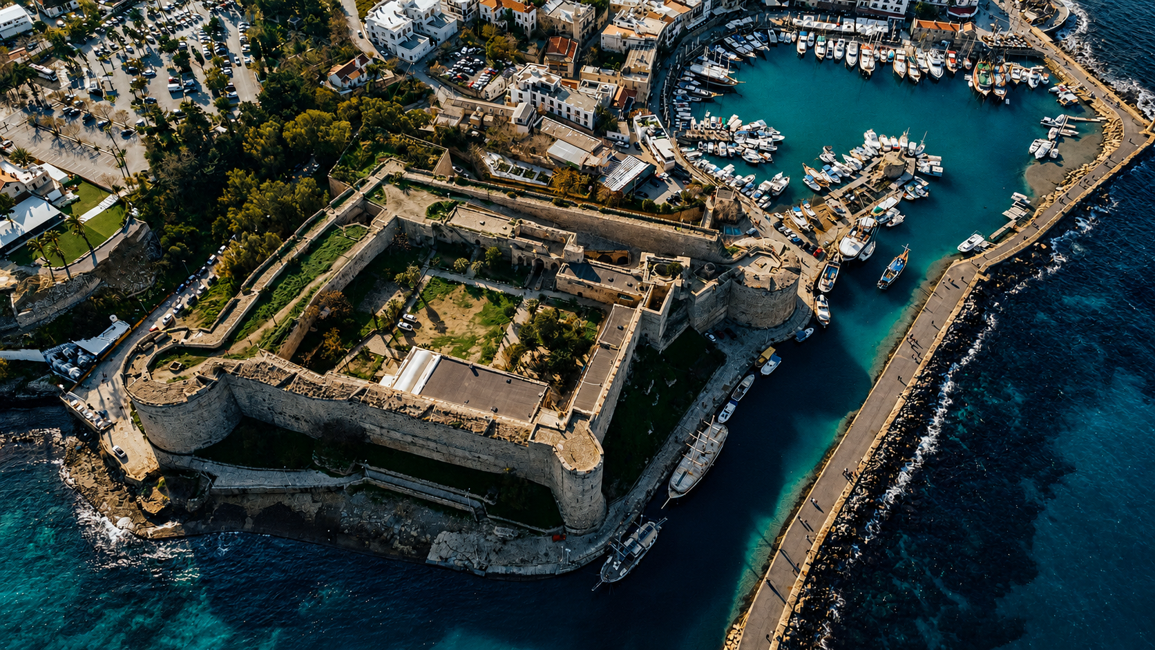 Kyrenia Castle beside the old harbour in Northern Cyprus