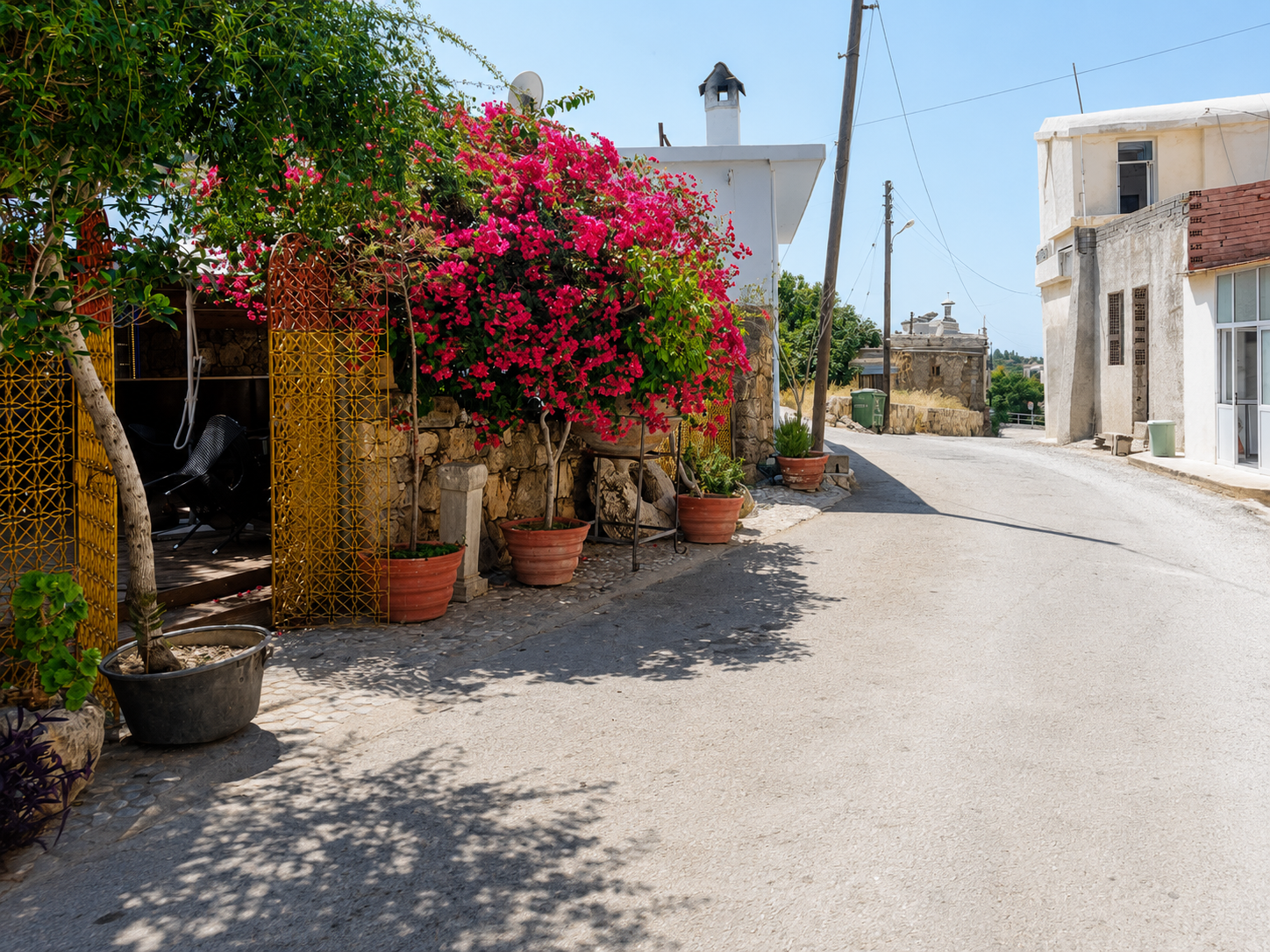 Local street and village scene in Karşıyaka North Cyprus