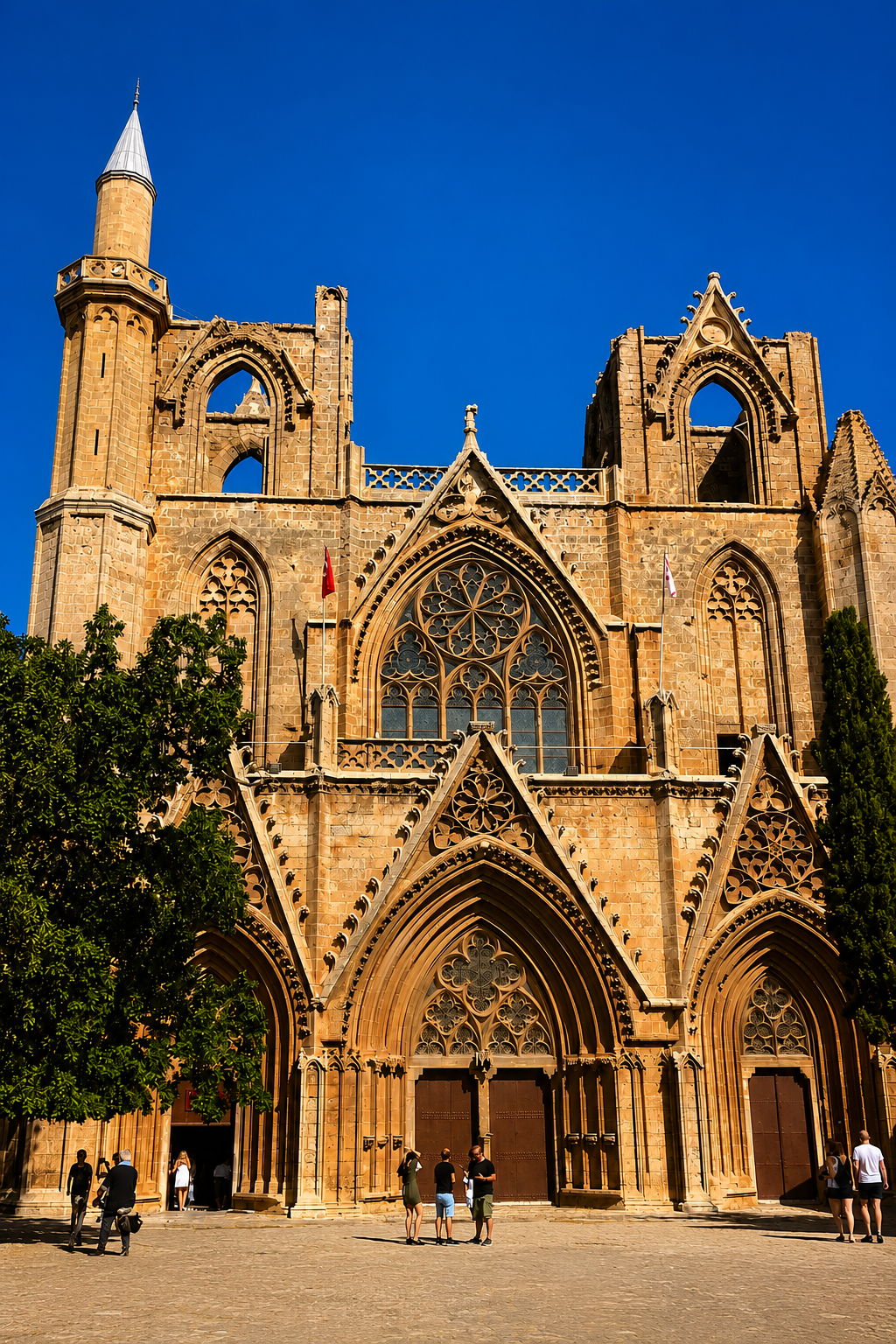 Lala Mustafa Pasha Mosque and former Cathedral of St Nicholas in Famagusta old city