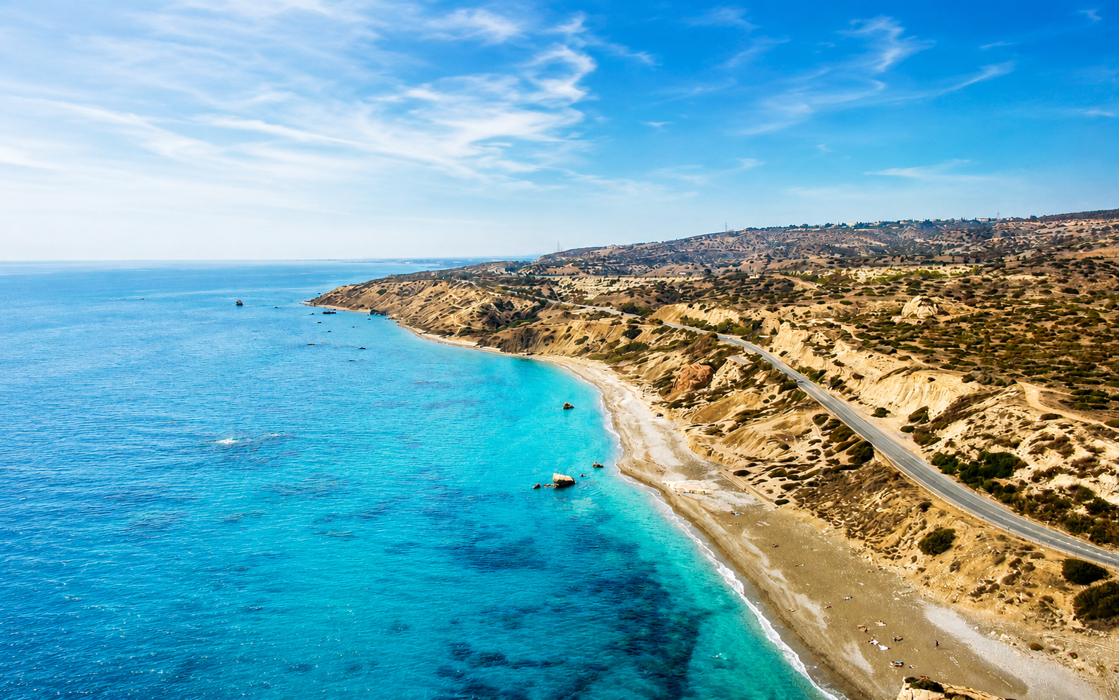 Karpaz coastline and beach landscape in North Cyprus