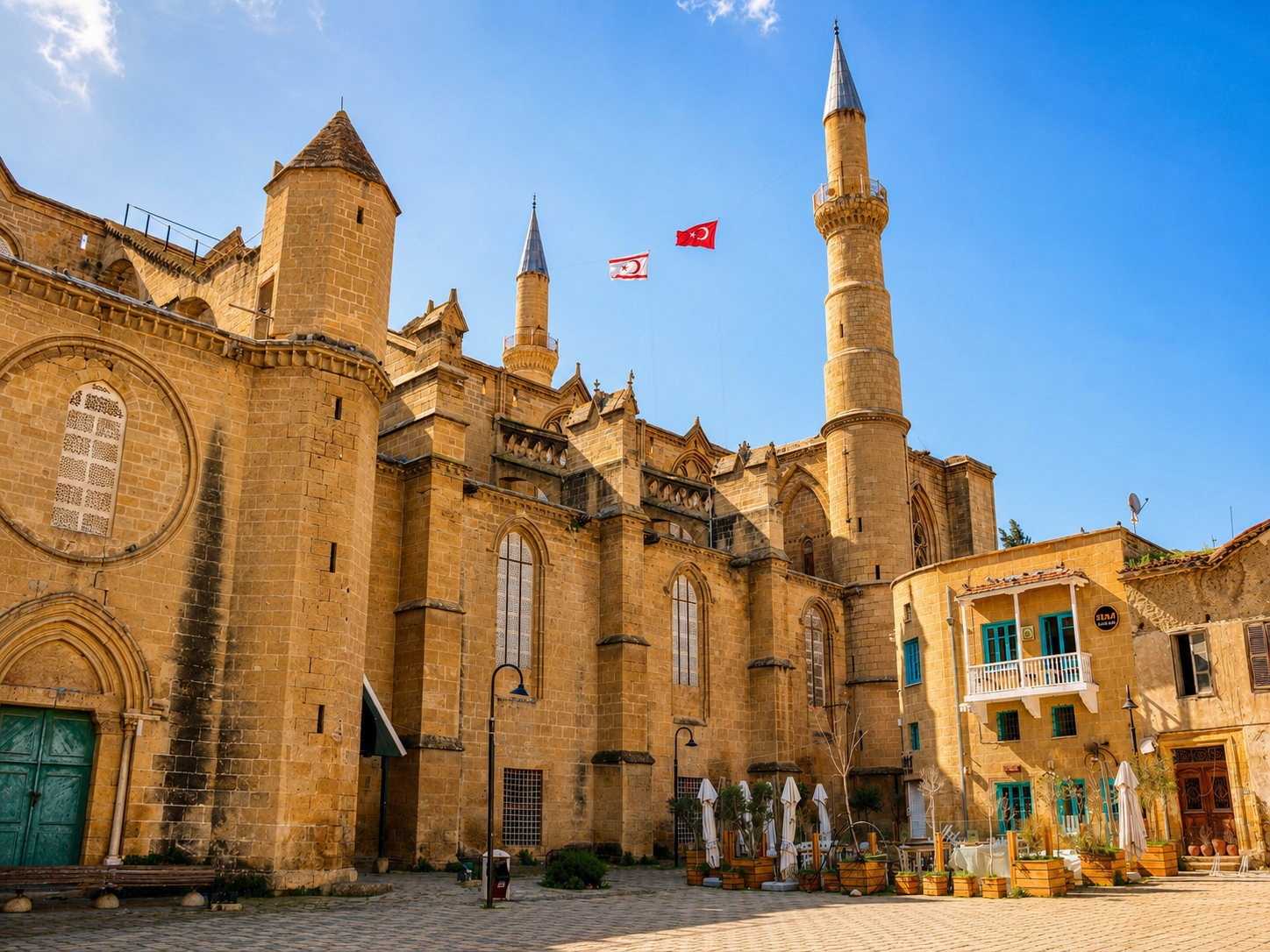 Selimiye Mosque and Gothic stonework in North Nicosia old city