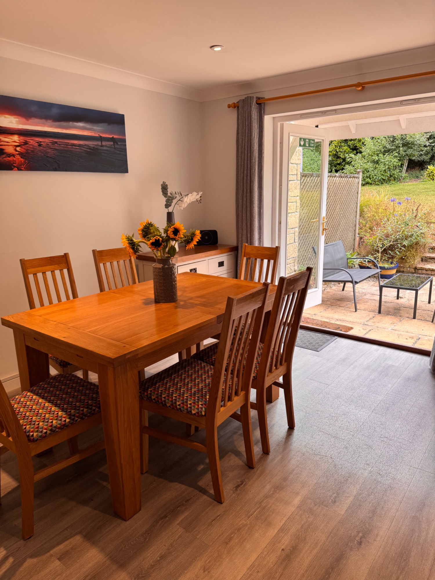 Dining table and chairs