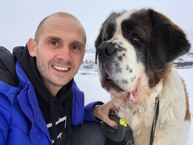 Steve Milly St Bernard Mountain snow lake district dog friendly
