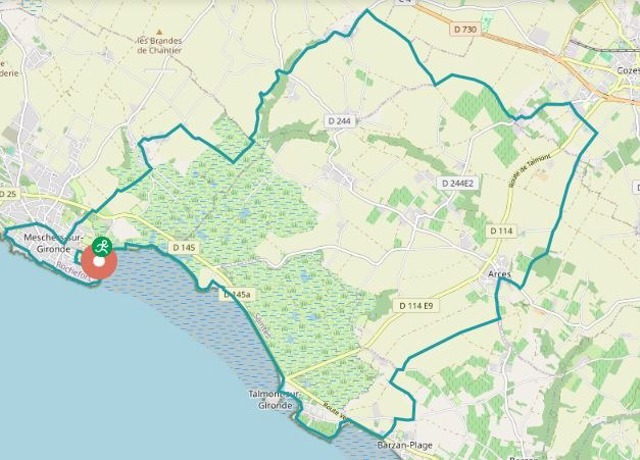 Boucle de Meschers-sur-Gironde, Charente Maritime Boucle cycliste de Meschers-sur-Gironde, 29,3 km, difficulté expert, durée 2h04, parcours exigeant autour de Meschers-sur-Gironde