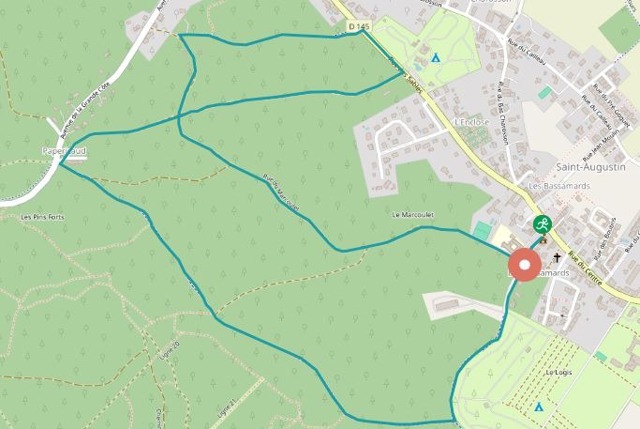 Boucle : Saint Augustin, Charente Maritime Boucle cycliste Saint Augustin, 4,5 km, difficulté débutant, durée 52 min, parcours familial autour de Saint Augustin