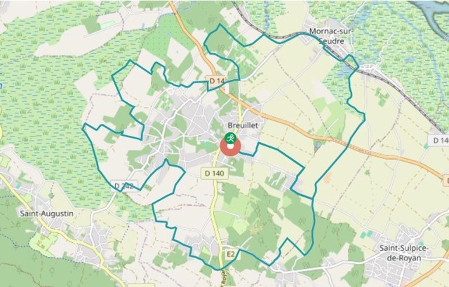 Circuit VTT - Breuillet, Charente Maritime Circuit VTT Breuillet, 30,0 km, difficulté modérée, durée 2h30, parcours varié autour de Breuillet