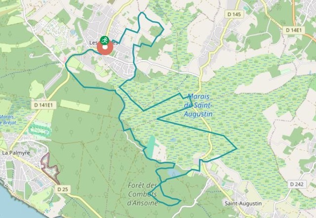 Circuit VTT - Les Mathes / La Palmyre, Charente Maritime Circuit VTT Les Mathes / La Palmyre, 24,0 km, difficulté facile, durée 2h10, balade autour de Les Mathes et La Palmyre