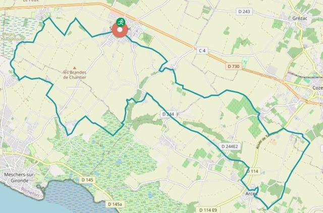 Circuit VTT - Semussac, Charente Maritime Circuit VTT Semussac, 31,0 km, difficulté modérée, durée 2h40, exploration de Semussac à VTT